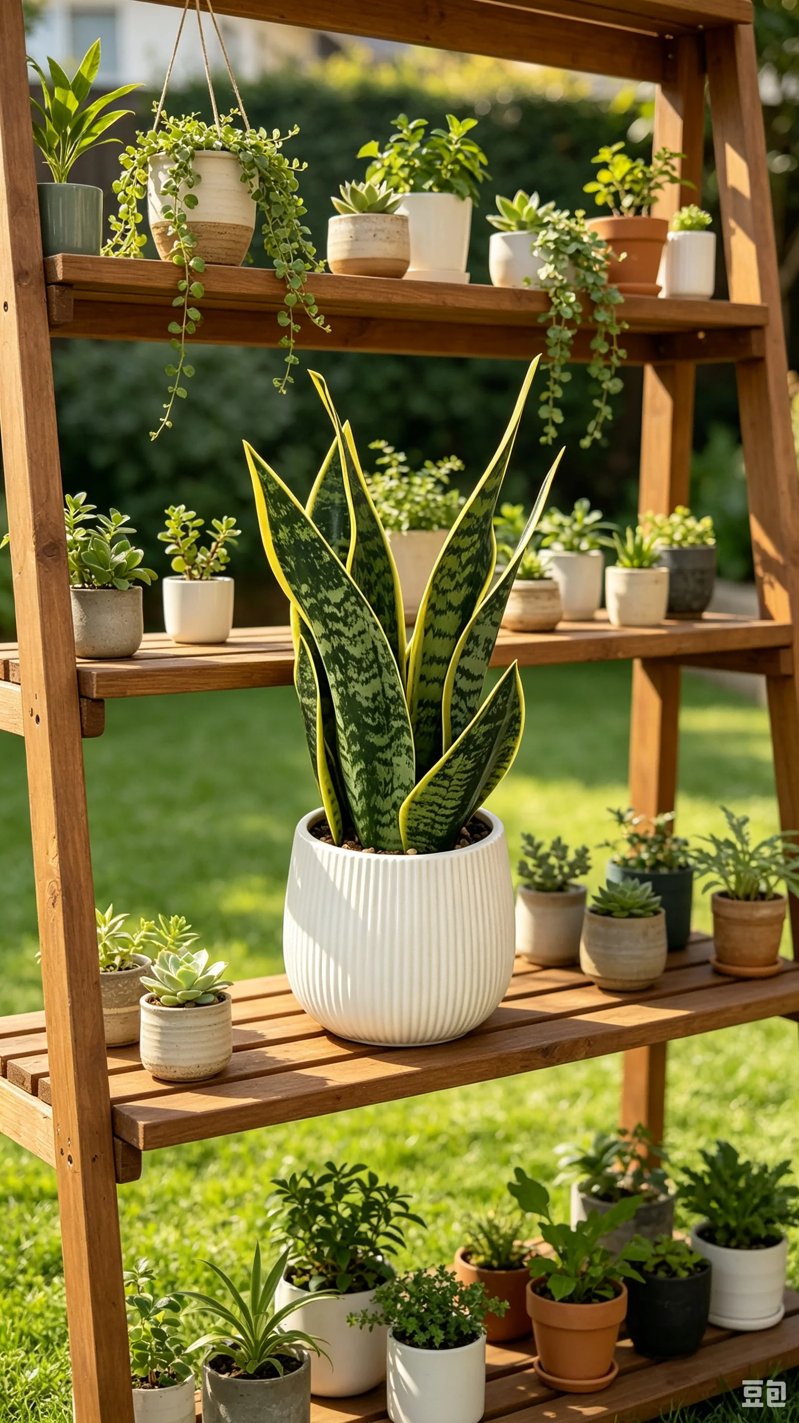 ต้นไม้ประดิษฐ์ลายงูในกระถางเซร - Snake Plant Ceramic บทวิจารณ์และราคา