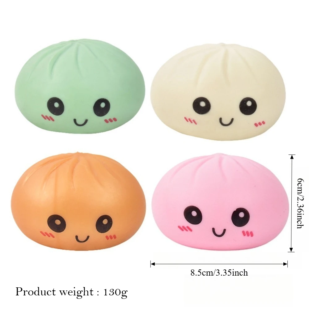 Simulated Colorful Dumpling Squishy Toys Slow Rising Stress Relief Fidget Ball, Soft Squeeze Decompression Toy for Adults & Kids image 5