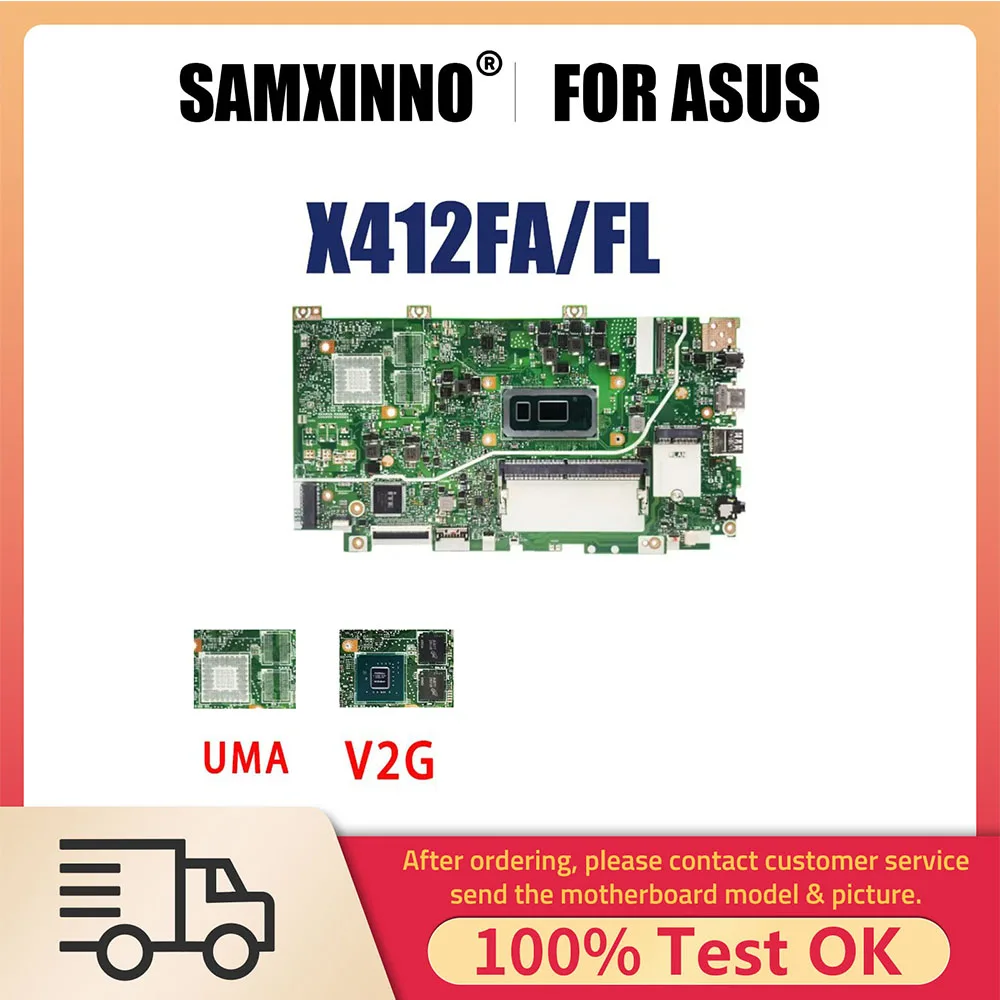 Notebook Mainboard For ASUS X412FA X412FL X412FAC X412FLC X412FJ A412F F412F Laptop Motherboard I5 I7 8th 10th CPU 4G RAM