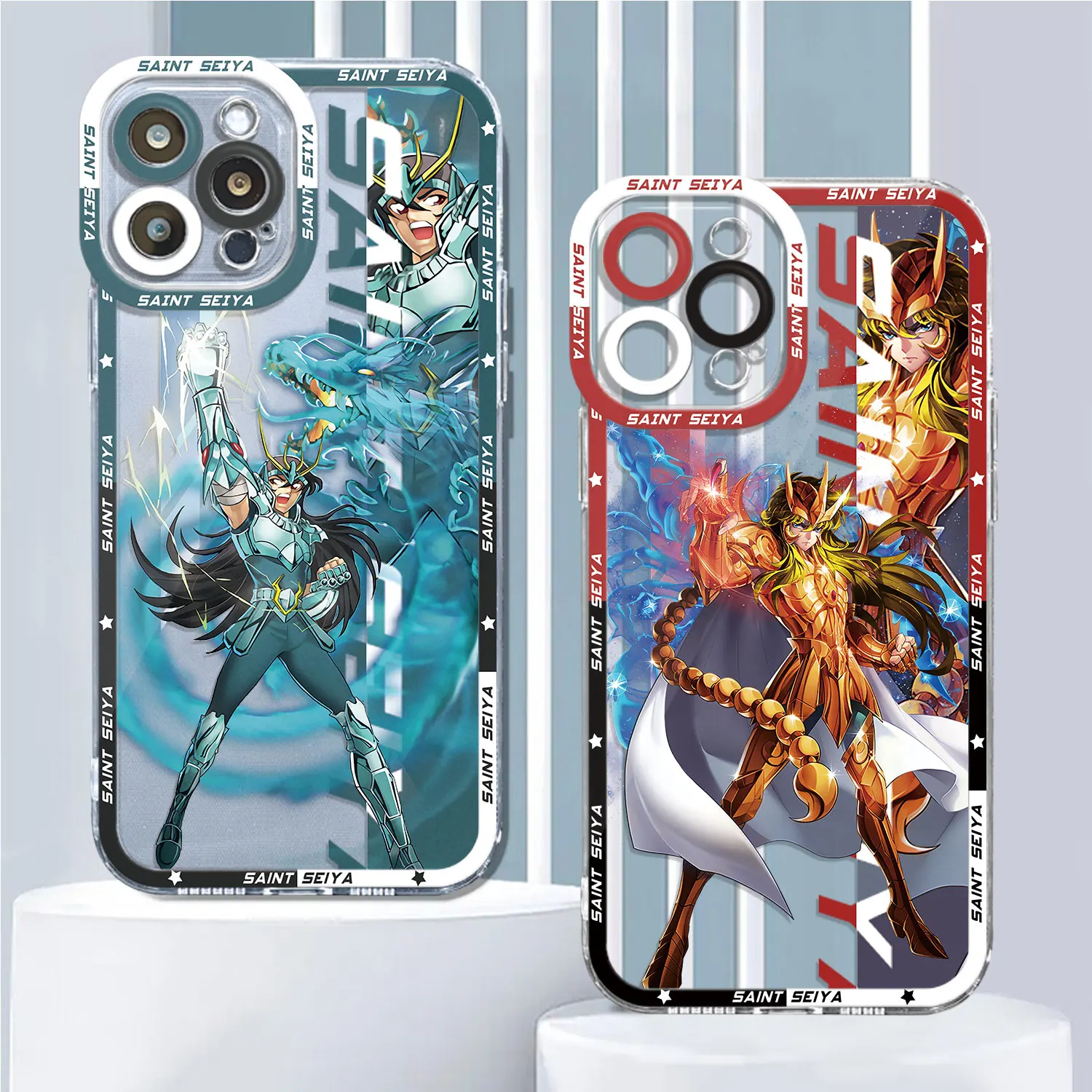 Transparent Soft Saint Seiya Anime Case for iPhone X 12 Mini 8 15 11 Pro 7 6s XR 13 Pro Max XS 14 Plus SE 15 11Pro Max Cover