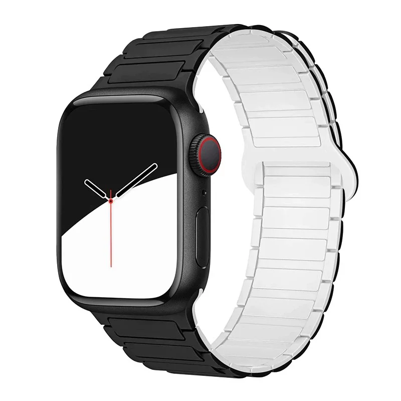 Magnetisches Armband für Apple Watch 46mm 45mm 44mm 42mm 49 40 Silikon-Armband iWatch Series 12 11 10 9 8 7 Se Ultra 3 4 – Detail 1