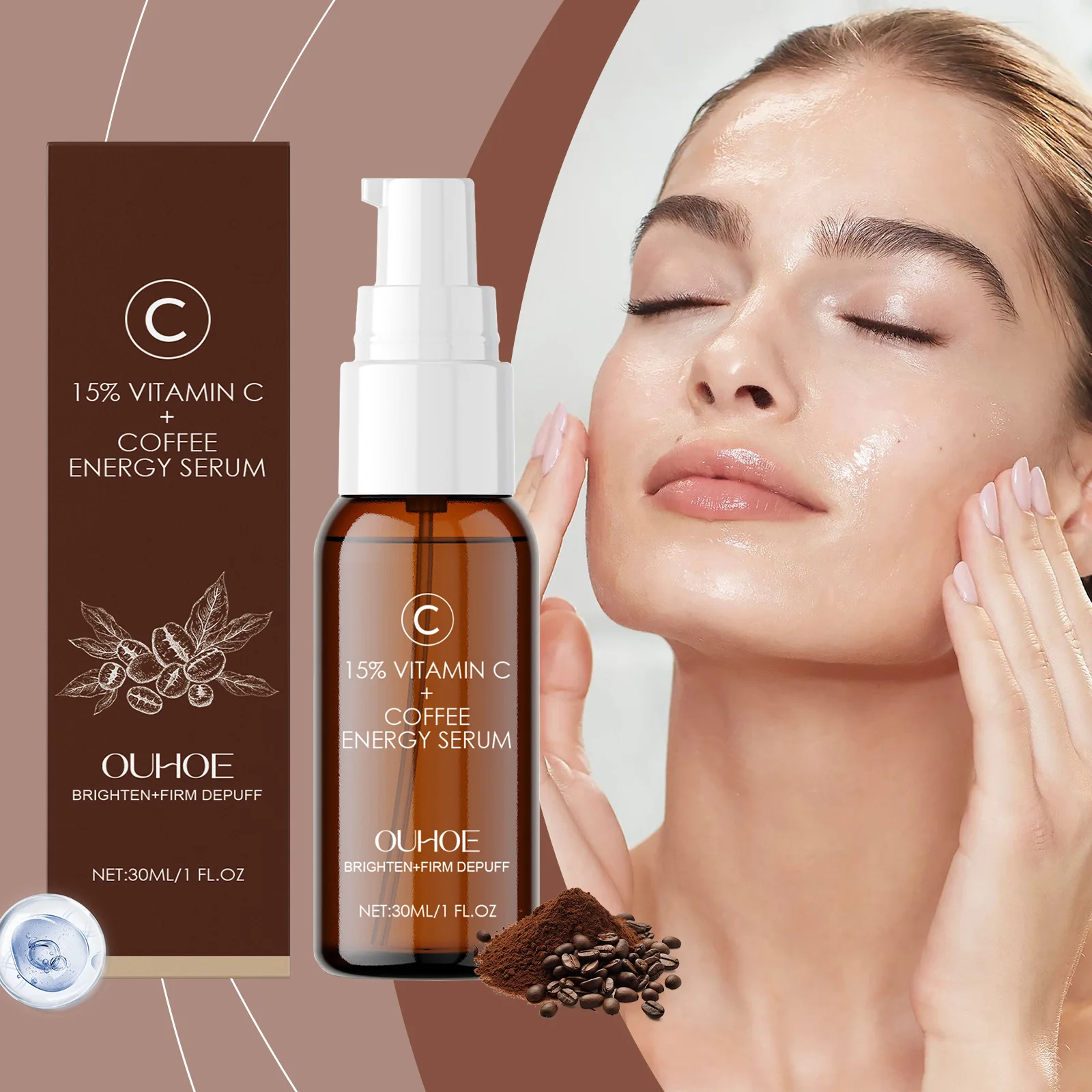 

Caffeine Firming Serum Facial Moisturizing Hydrating Brightening Skin Serum Improves Skin Elasticity and Helps Reduce Fine Lines