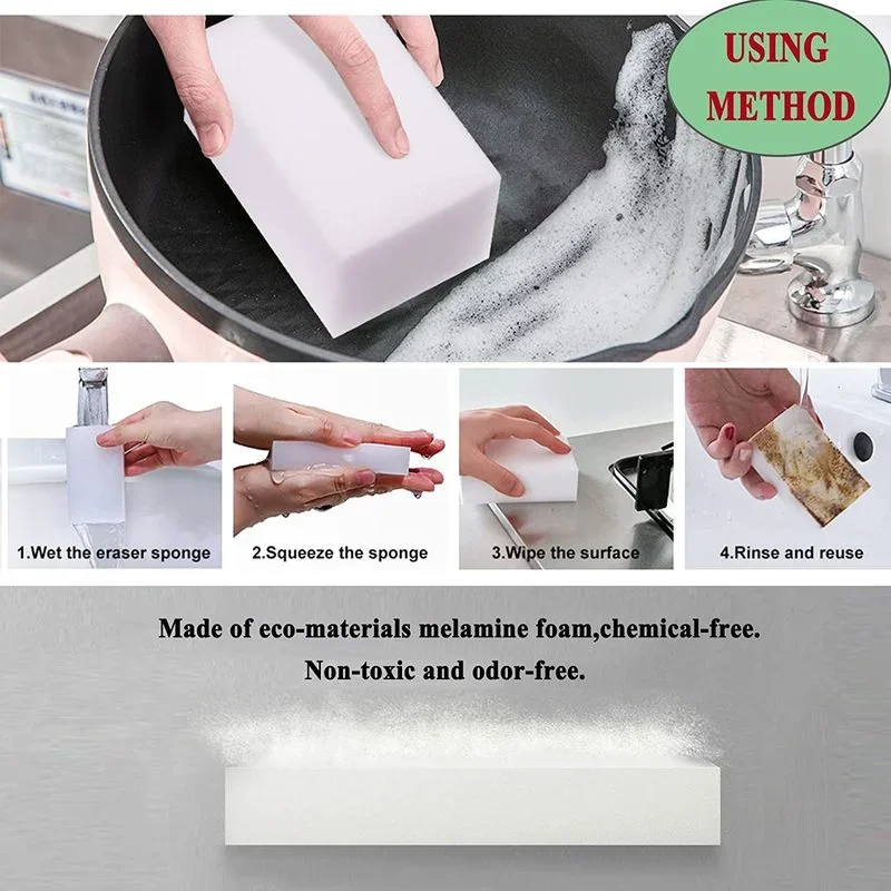 5/10/20/50/100pcs Melamine Sponge Magic Sponge Household Sponge Eraser Cleaning Tools for Office Kitchen Bath Cleaning Sponges