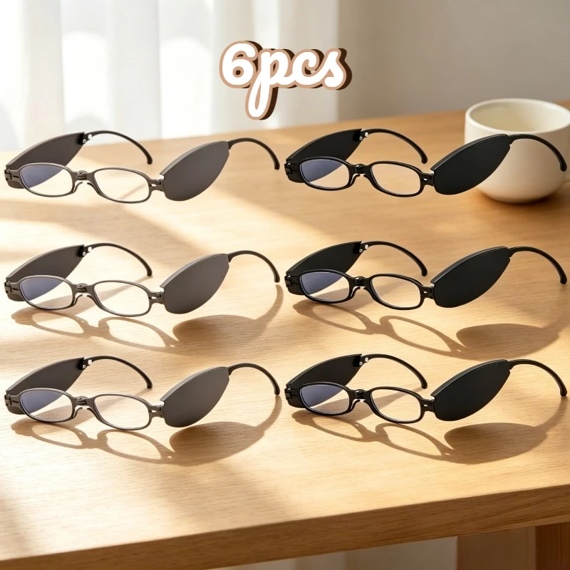 2/4/6/8PCS Mini Folding Presbyopic Eyeglasses Anti Blue Light for Men Women +1.00~+4.00 (No +3.5)