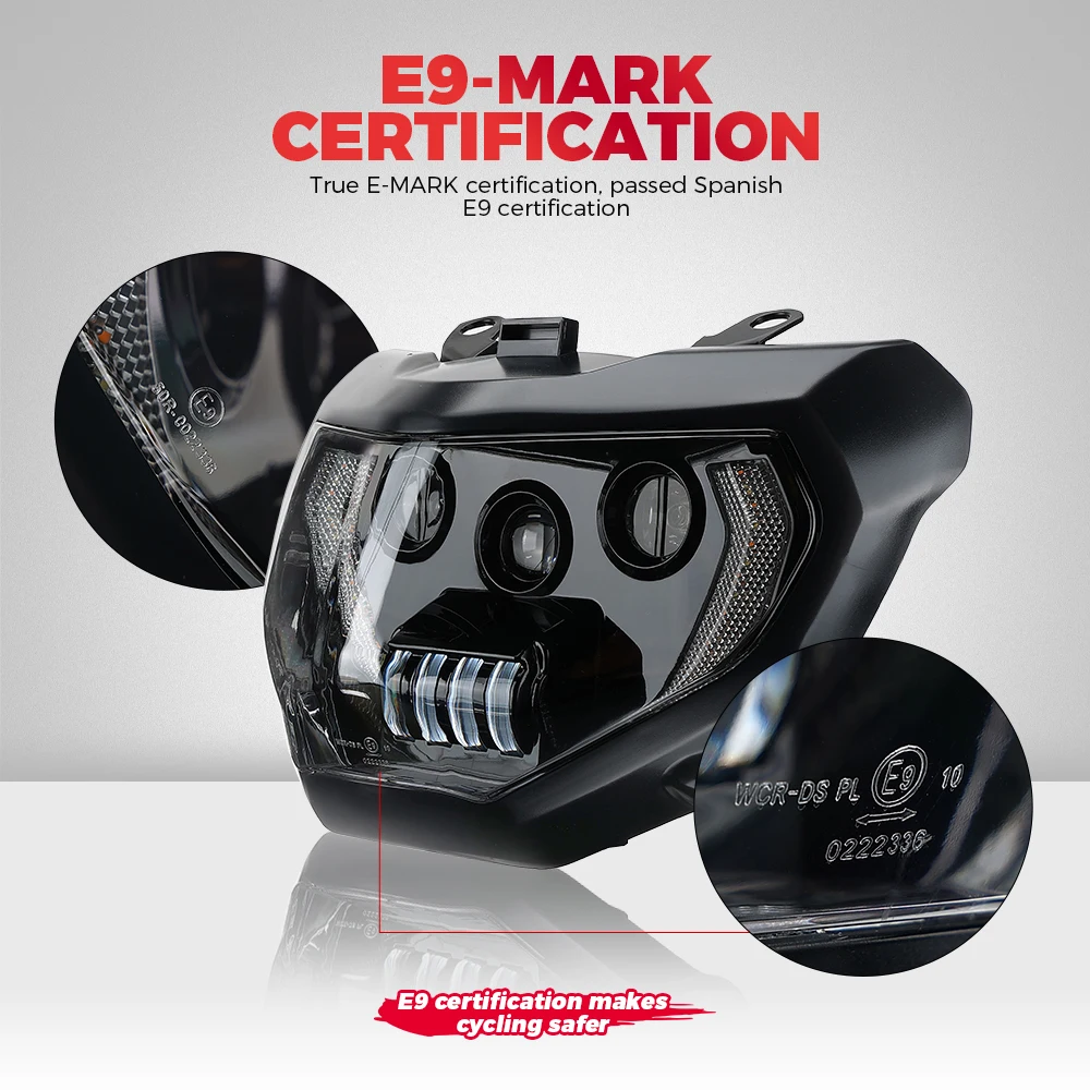 Faro E-MARK(E9) para YAMAHA MT07 MT 07 MT-07 2018 2019 2020 luces LED para motocicleta conjunto impermeable