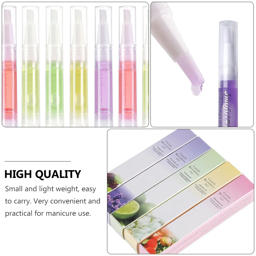 6 Pcs Cuticle Revitalizer Oil Pen Plant Extracts Nourishing Care Manicure Essential Repair Hydrate Nail Treatment Beauty Salon