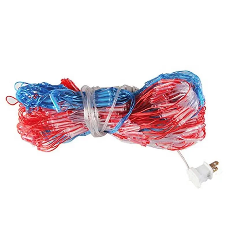 ABRO-American Flag Light With LED Light String, July 4Th Decorations, Independence Day National Holidays Flag Net Light