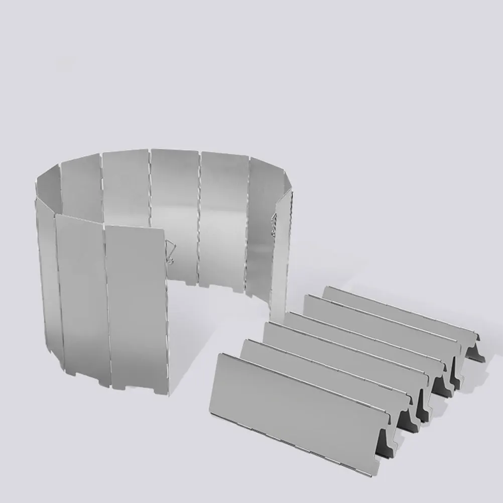 

Lightweight Foldable Camping Stove Windshield Durable Aluminum Alloy Portable Gas Cooker Windscreen For Hiking BBQ