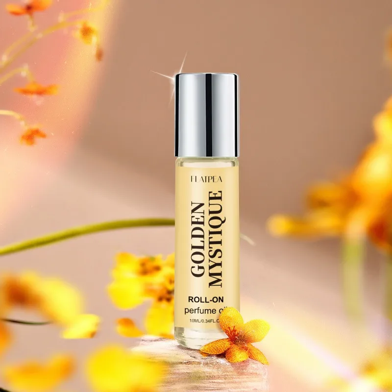 10ML Golden RollOn Parfum huile essentielle longue durée frais irrésistible Date pour hommes femmes Eau De Parfum taille De voyage Rollerball