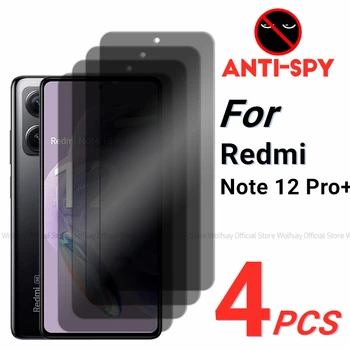 2/4 adet gizlilik ekran koruyucu Xiaomi Redmi için not 12 Pro artı Anti-Spy temperli cam Xiaomi Redmi not 12 Pro artı cam