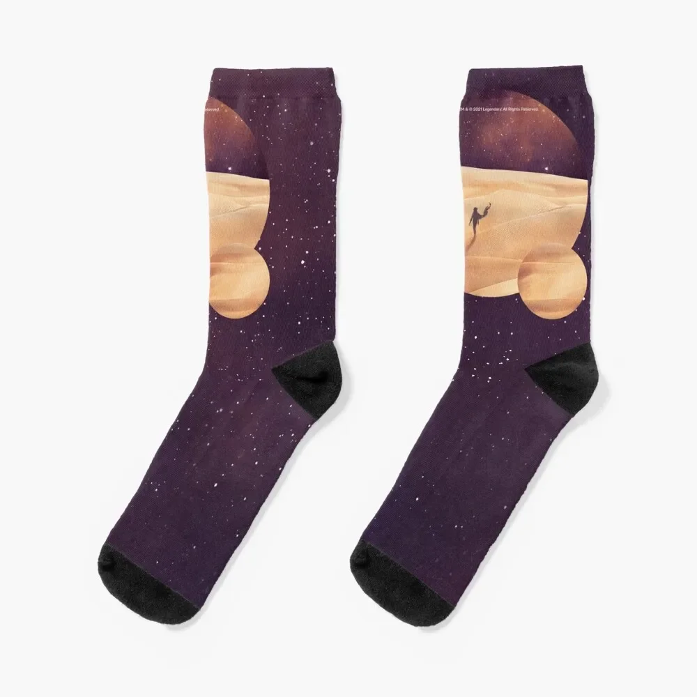 

Dune, Arrakis With Two Moons, Minimalist Movie Design Socks cotton Wholesale Socks Male Women's