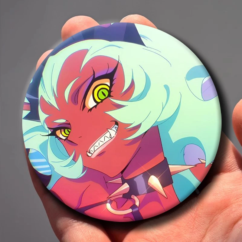 1PC Cartoon Character Scanty Panty and Stocking Brooch Funny Anime Cosplay Badge Round Lapel Pins