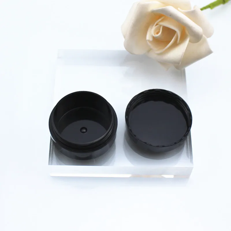 wholesale 960pcs/lot 5g Black Plastic Bottle White Eye Cream Bottle Cosmetic Make Up Jar UV-resistant