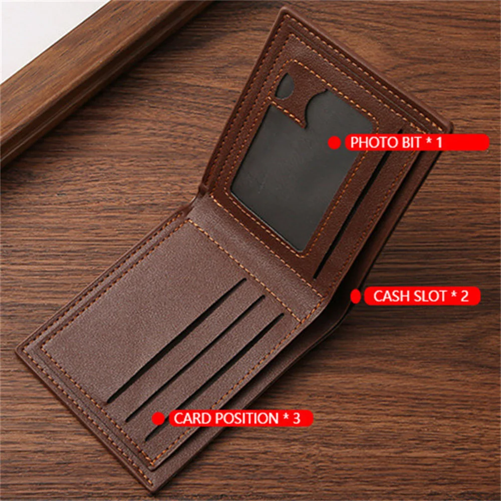 2023 PU Leather Men Wallets Male Bag Small Multifunctional Money Coin Purses Dollar Large Capacity Design Slim Casual Wallet