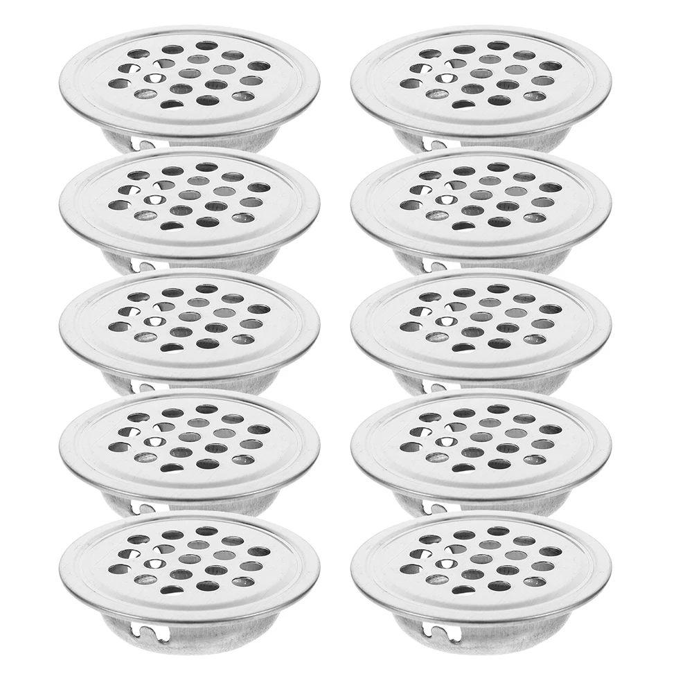 

10 Pcs Cabinet Ventilation Holes Air Vents Cover Grille Circular Mesh Silver Soffit Durable Stainless Steel Wardrobe Soffit