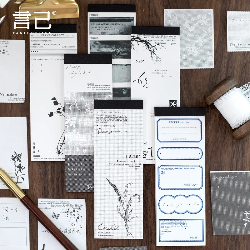 30 sztuk/partia Karteczki Samoprzylepne Papier Materiałowy Podróżne Eseje Dziennik Pamiętnik Papier do Scrapbookingu Kartka Tło Dekoracyjne Papier