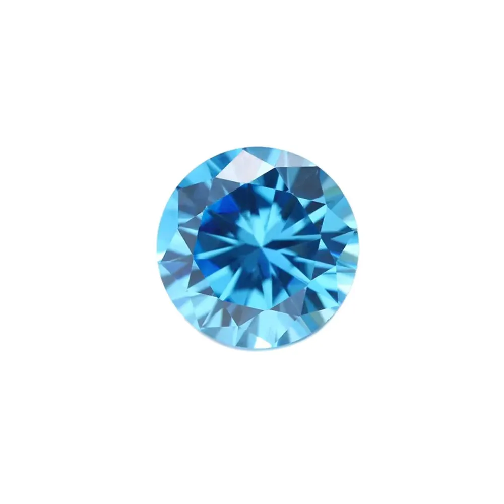 Round Faceted Aquamarine Brilliant Cut Aquamarine Gem Multiple Sizes to Choose