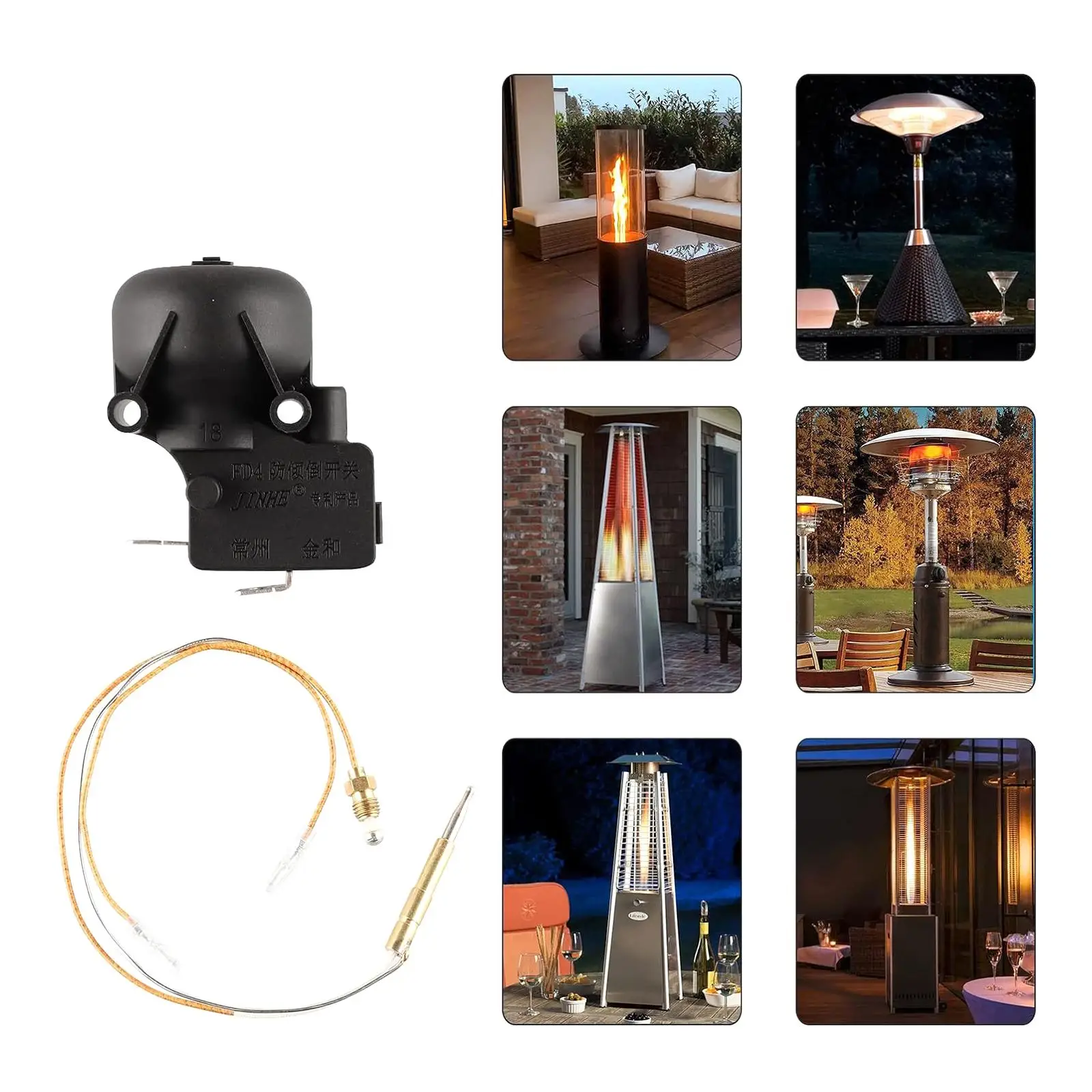 Thermocouple Tilt Switch Assembly Easy Fit Repair Part for Outdoor Patio Heater Gas Tower Fire Heater Safety Accessory