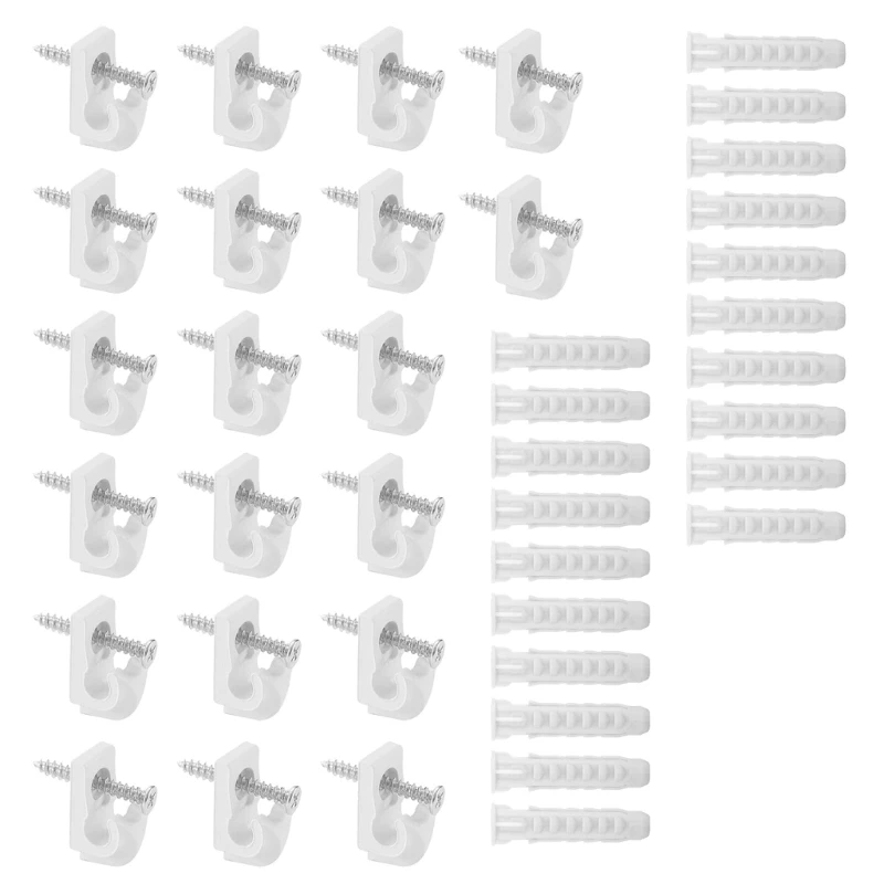 Y5GD 20pcs Strong Wall Clip Set for Secure Mounting Light String Shelves Brackets
