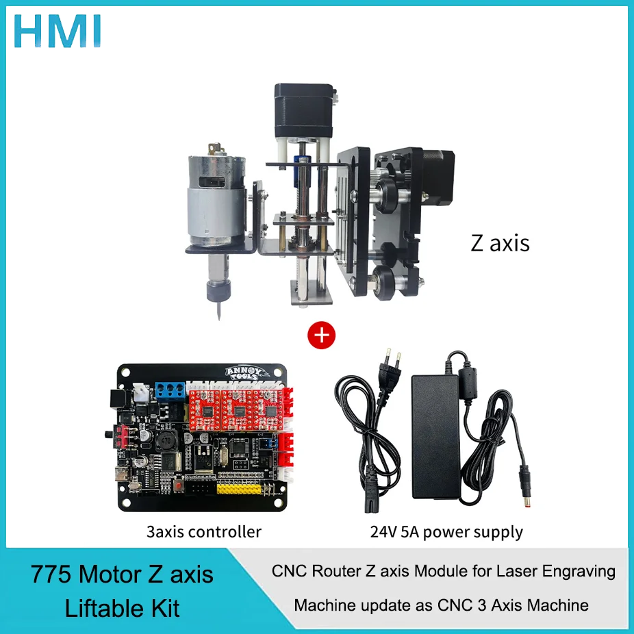 

DIY Handware 775 Motor Z axis Liftable Kit CNC Router Z axis Module for Laser Engraving Machine update as CNC 3 Axis Machine