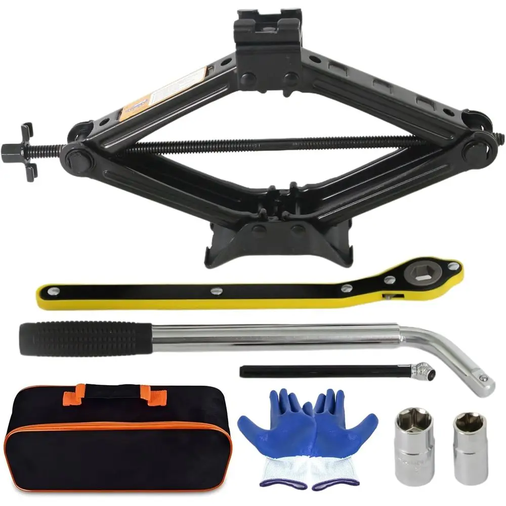 

Scissor Lit Jack, 2 Ton 4400 lbs acity Car Jack Kit,Upgrade Ency Spare Tire Changing Repair Kit with Lug Wrench, Unil Vehicle Sc