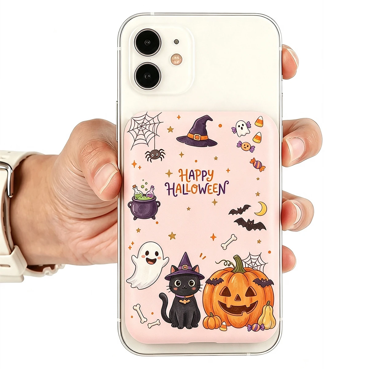 2 Magnetic Power Bank Protective Cases - Suitable for Magsafe Battery Protectors, Cute Halloween Cartoon Patterns, Tpu Material Anti-Drop Protective Cover - Halloween Small Gift (Battery Not Included)