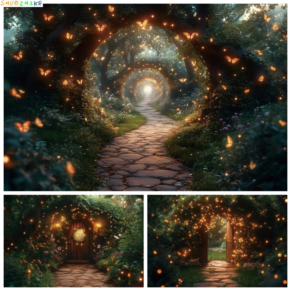 

Dreamy Jungle Forest Wonderland Photography Backdrop Fairy Tale Newborn Baby Shower Birthday Party Decoration Photo Background