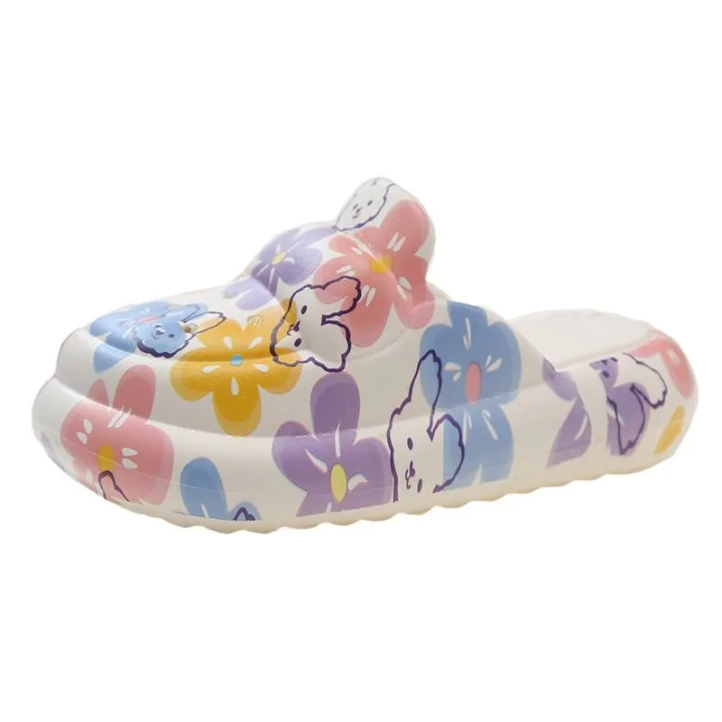 

Couple Cartoon Print Home Slippers, Soft Non-slip Indoor House Shoes for Men Women, Cute Warm Cotton Slippers for Family Use