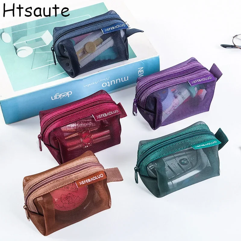 

Fashion Mesh Women Coin Purses Small Fresh Coin Wallets Lady Girls Earphone Coin Key Money Storage Bag Zipper Pouch Money Clip