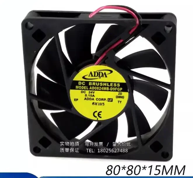 

Ltsf For ADDA AD0824MB-D9FGP DC 24V 0.15A 80x80x25mm 2-Wire Server Cooling Fan8cm