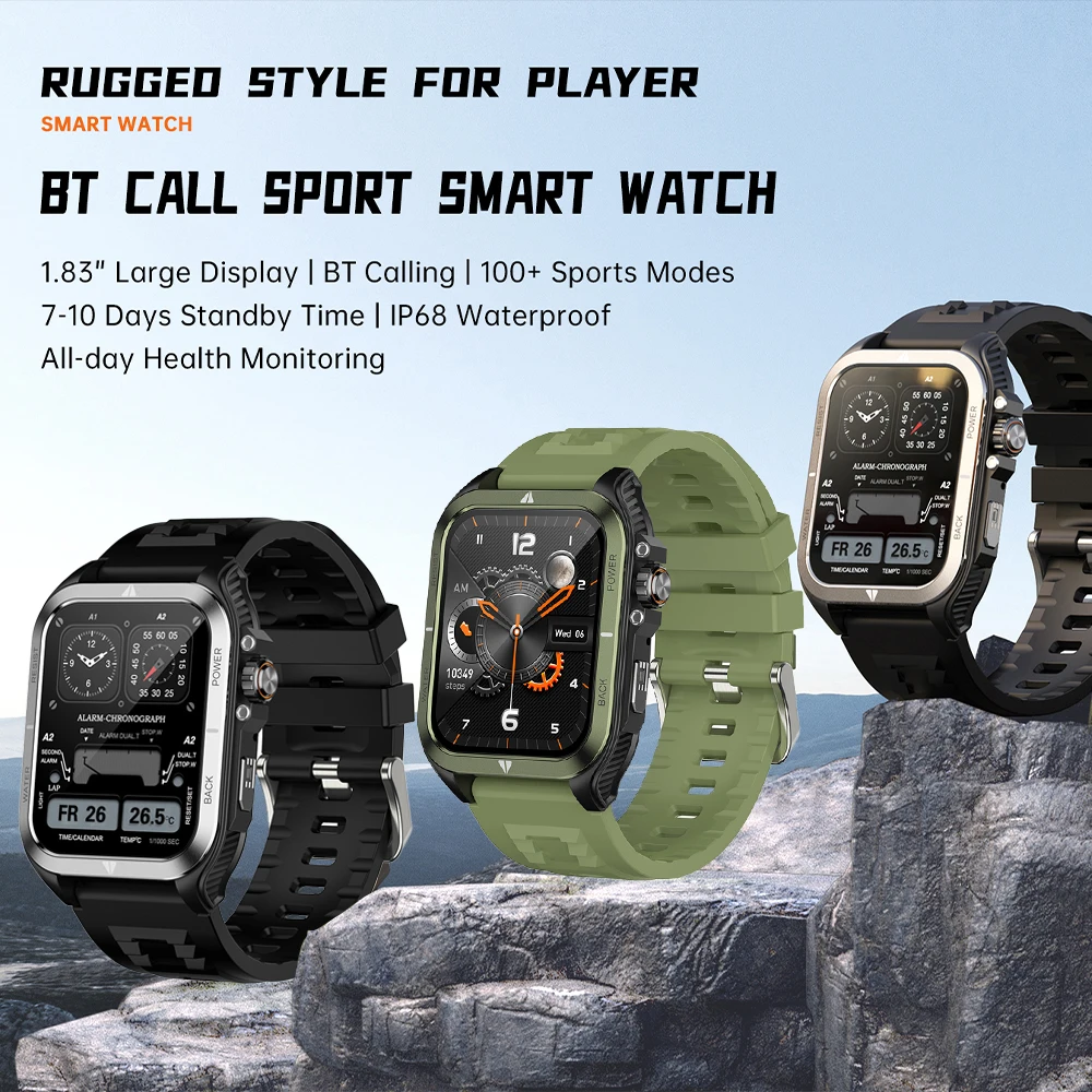 2025 New Men Sports Smart Watch Bluetooth Call Heart Rate Monitoring APP GPS Sports Trajectory Voice Assistant Women Smartwatch