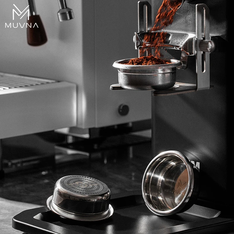 MUVNA Matrix Espresso Filter Baskets for Coffee Machine Handle - 51/53/58mm, 18/20/22g Double Shot Extraction Powder Bowl