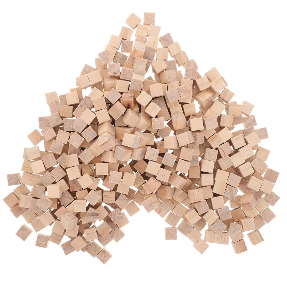 

600Pcs Natural Solid Wood Cubes 10Mm Unfinished Blank Craft Blocks for Kids DIY Painting Carving Puzzles Preschool Learning Baby