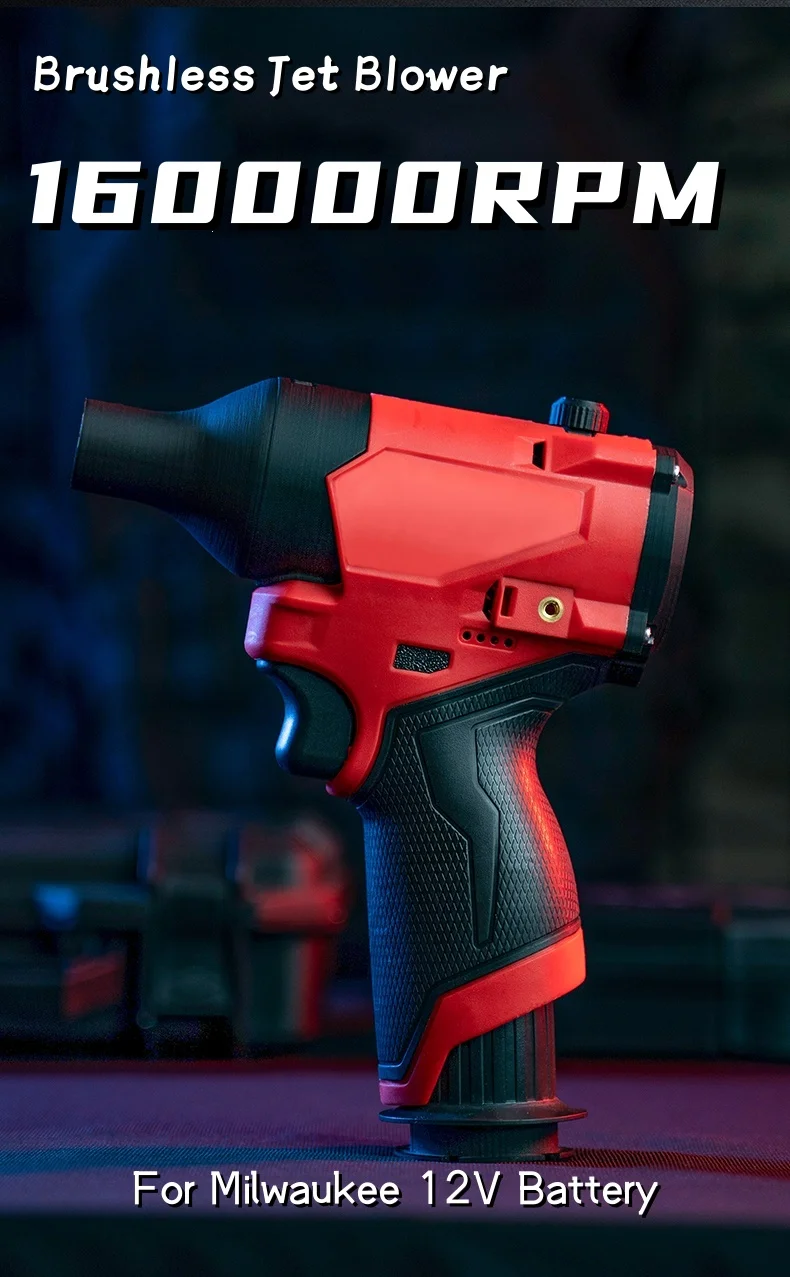 

For Milwaukee M12 Turbojet Fan XL 160000 RPM Brushless Powerful Blower Hair Dryer High Speed Duct Fan Dust Blowing 12V Battery