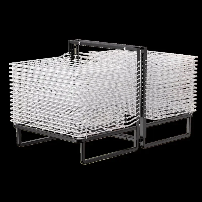 Metal Art Drying Paint Paper Rack for Classrooms Mobile Paint  with Storage