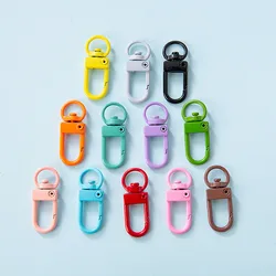 10/20pcs Metal Lobster Clasps Hooks Keyring Colored Rotating Keychain Buckle For DIY Jewelry Making Key Ring Chain Accessories