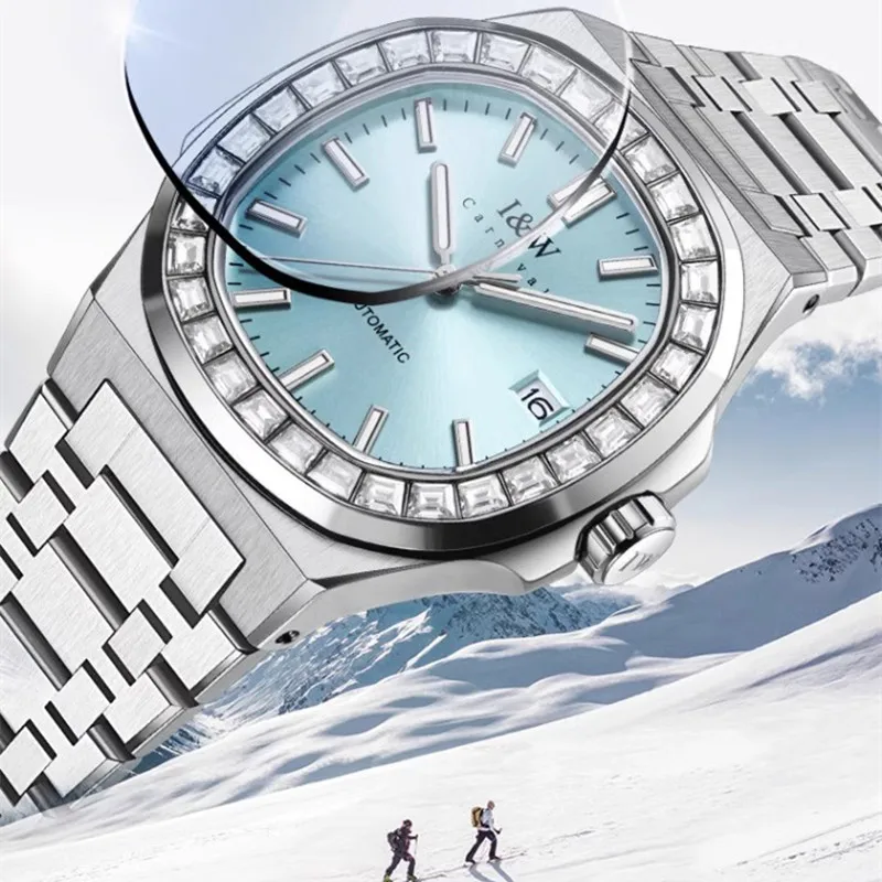 

Reloj CARNIVAL механические деловые часы для мужчин, брендовые роскошные сапфировые мужские автоматические наручные часы, мужские водонепроницаемые часы Montre Homme