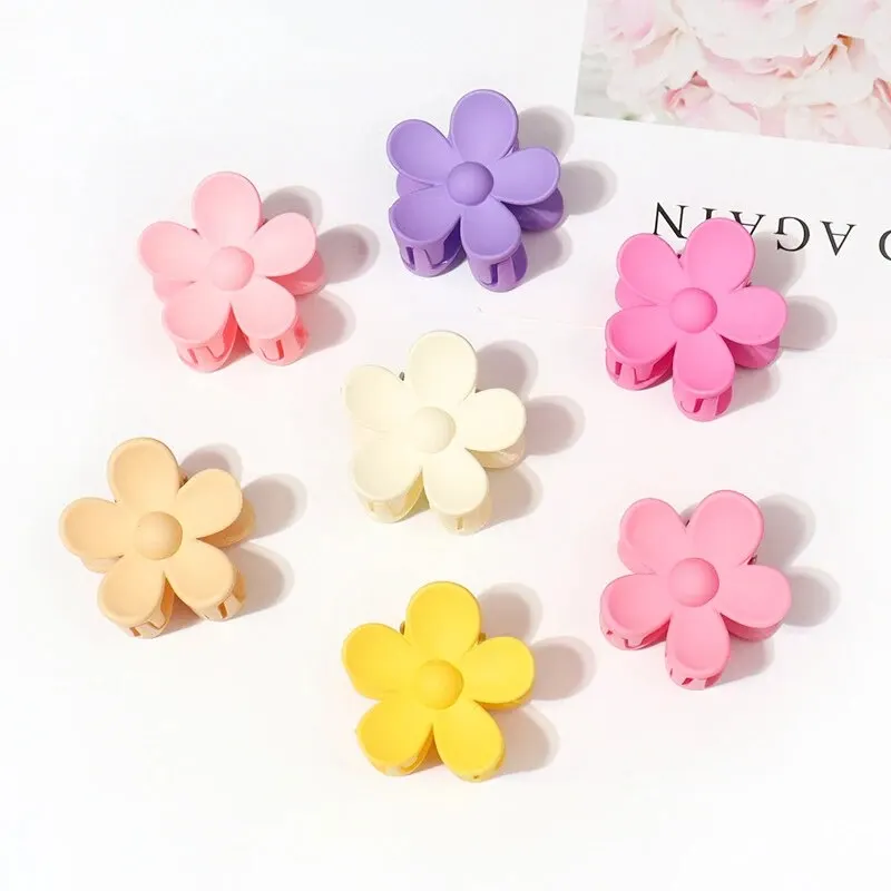 【Hot sales】Candy Color Frosted Flower Clip Hair Accessories Back Head Bun Ponytail Five-piece Hair Clip Feminine Top Clip