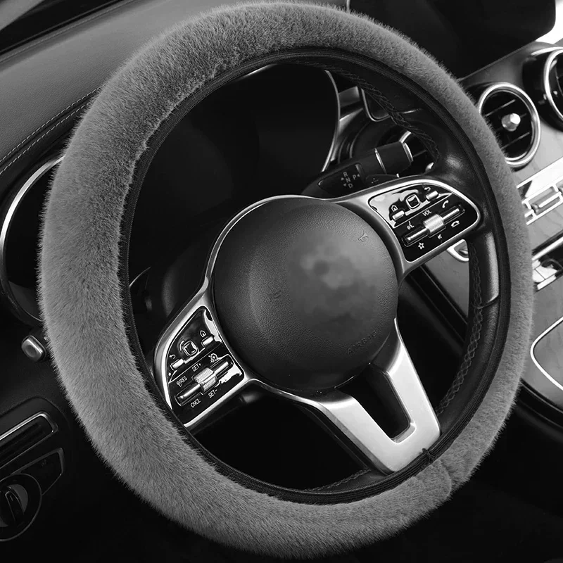 

Winter plush new energy vehicle steering wheel cover, anti slip and warm universal handlebar cover