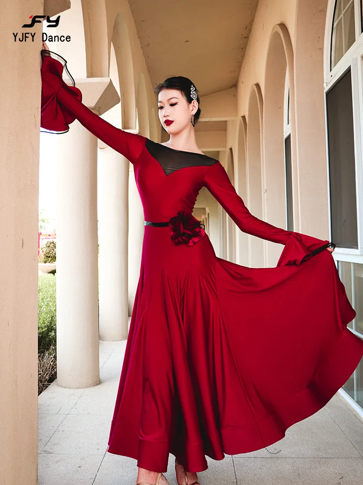 

Женское новое платье для современного танца 2025 года, национальный стандарт, танцевальное платье для бальных танцев, вальса, ADL159