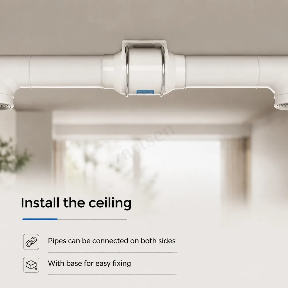 4Inch Two Speed Remote Control Exhaust Fan Silent Inline Pipe Duct Extractor Air Ventilation Blower Kitchen Toilet Wall Booster