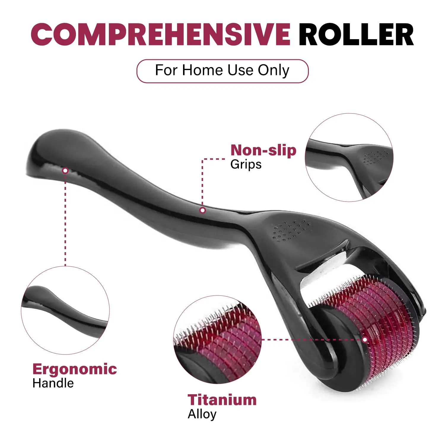 Professional Derma Roller 540 Pins Titanum Micro Needle Face Roller For Skin Care Beard Regrowth Anti hair Loss Treatment