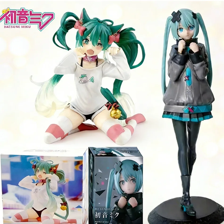 21cm Sexy Girl Hatsune Miku Anime-Figur Mode-Subkultur Miku Actionfigur Weihnachtsgeschenk PVC Sammlermodell Puppe Spielzeug