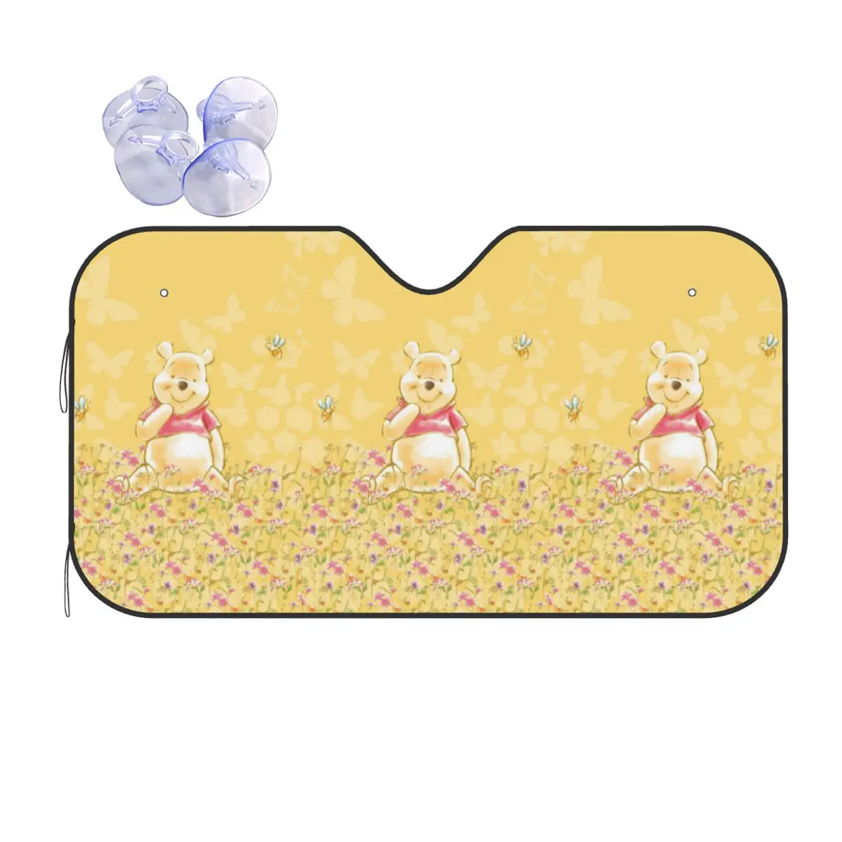 

Custom Winnie The Pooh Car Windshield Sunshade Folding Sun Blocker Car Window Shades