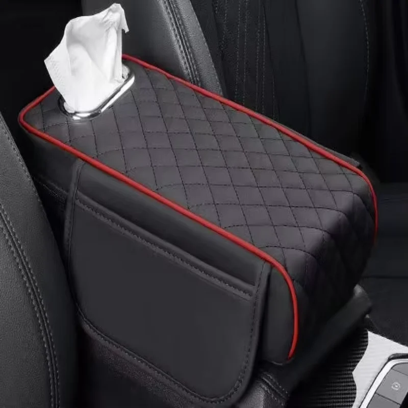 Universal Car Arm Rest Cushion PU Leather Breathable Center Console Box Cover Anti Scratch Armrest Box Protector Cover Pad Incre