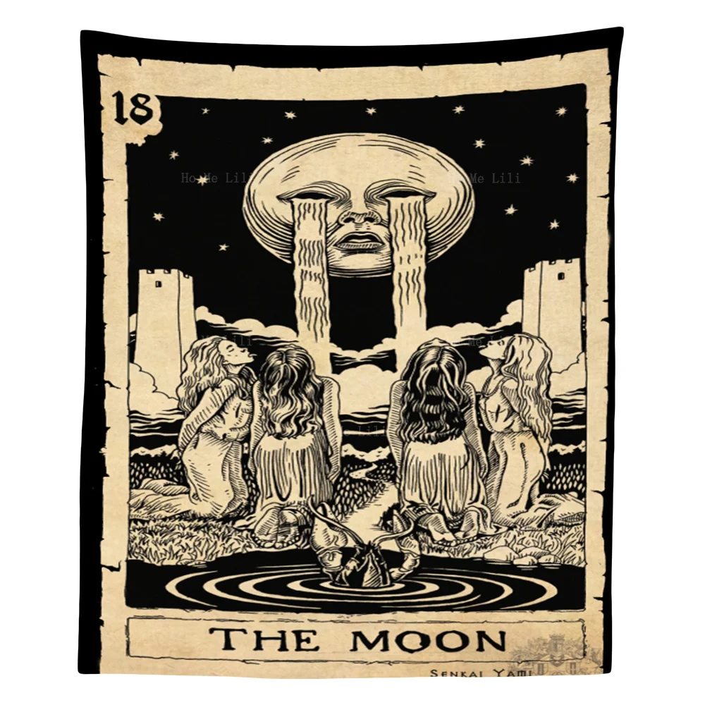 The Weeping Moon And The Four Beauties In The Night Tapestry By Ho Me Lili For Livingroom Decor