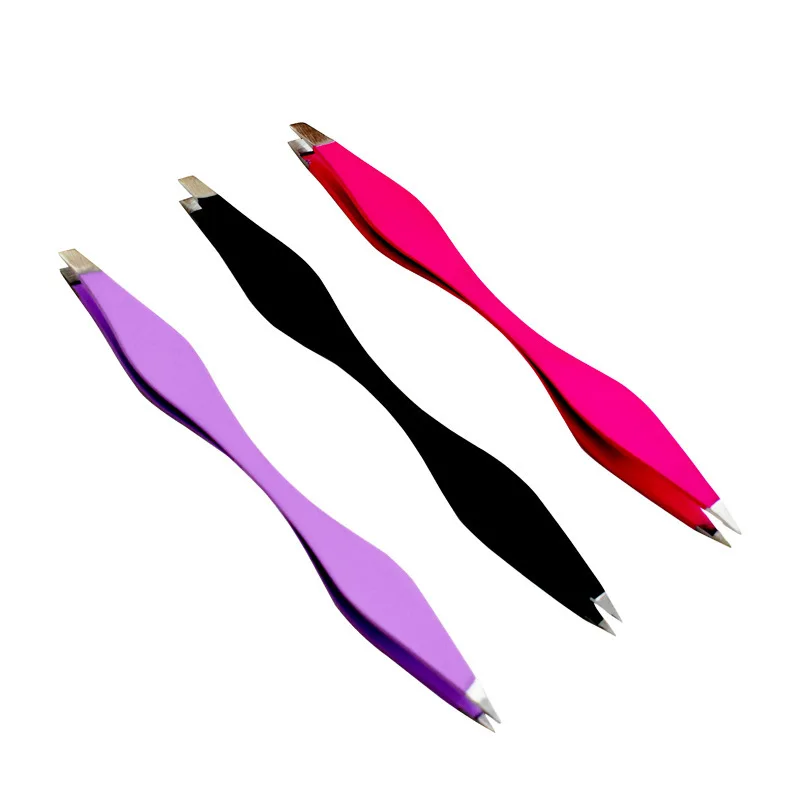 눈썹 족집게 스테인리스 스틸 2 in 1 양면 메이크업 도구 정전기 방지 속눈썹 연장 트림 눈썹 제거 메이크업 도구