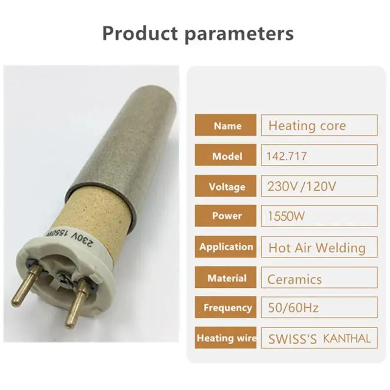 Imagem -02 - Elemento de Aquecimento com Tubo de Mica para Plástico Soldagem Pistola Tocha de ar Quente Soldador 220v 110v 1550w 1600w