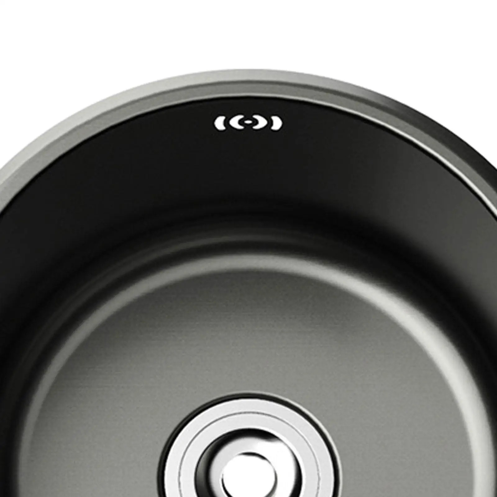 Undermount Kitchen Sink Island Counters Sink 28x28cm Round with Drain Hole Fast Drainage Black Heavy Duty Drop in Bar Sinks