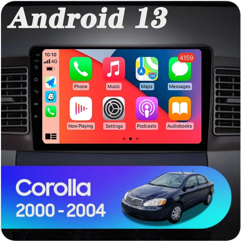 

Android 13 2K QLED For Toyota Corolla E130 E120 2000-2004 BYD F3 Android Car Radio Multimedia Video Player GPS Stereo CarPlay 4G